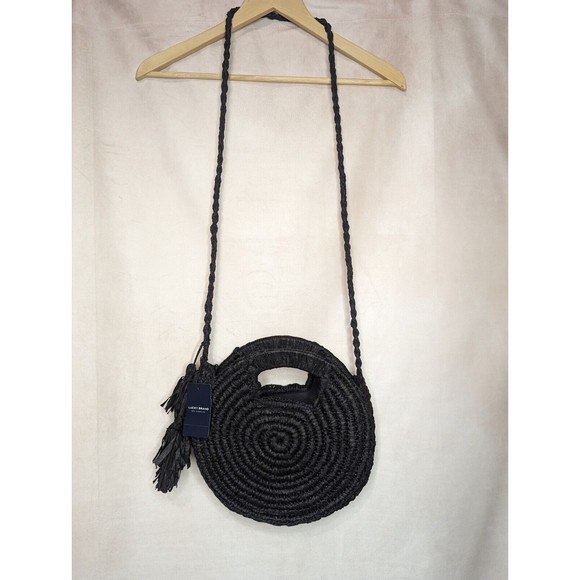 NWT Lucky Brand Black Woven Crossbody Bag - Picture 2 of 11